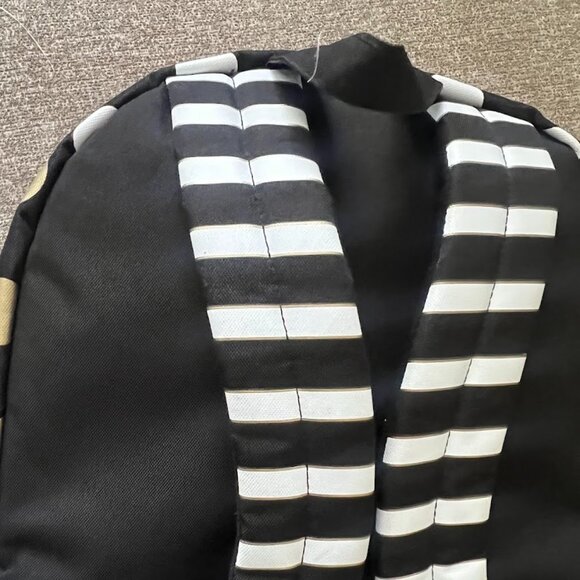 Justice Gold Black Dot Stripe "M" Initial Backpack School Bag - Picture 6 of 11